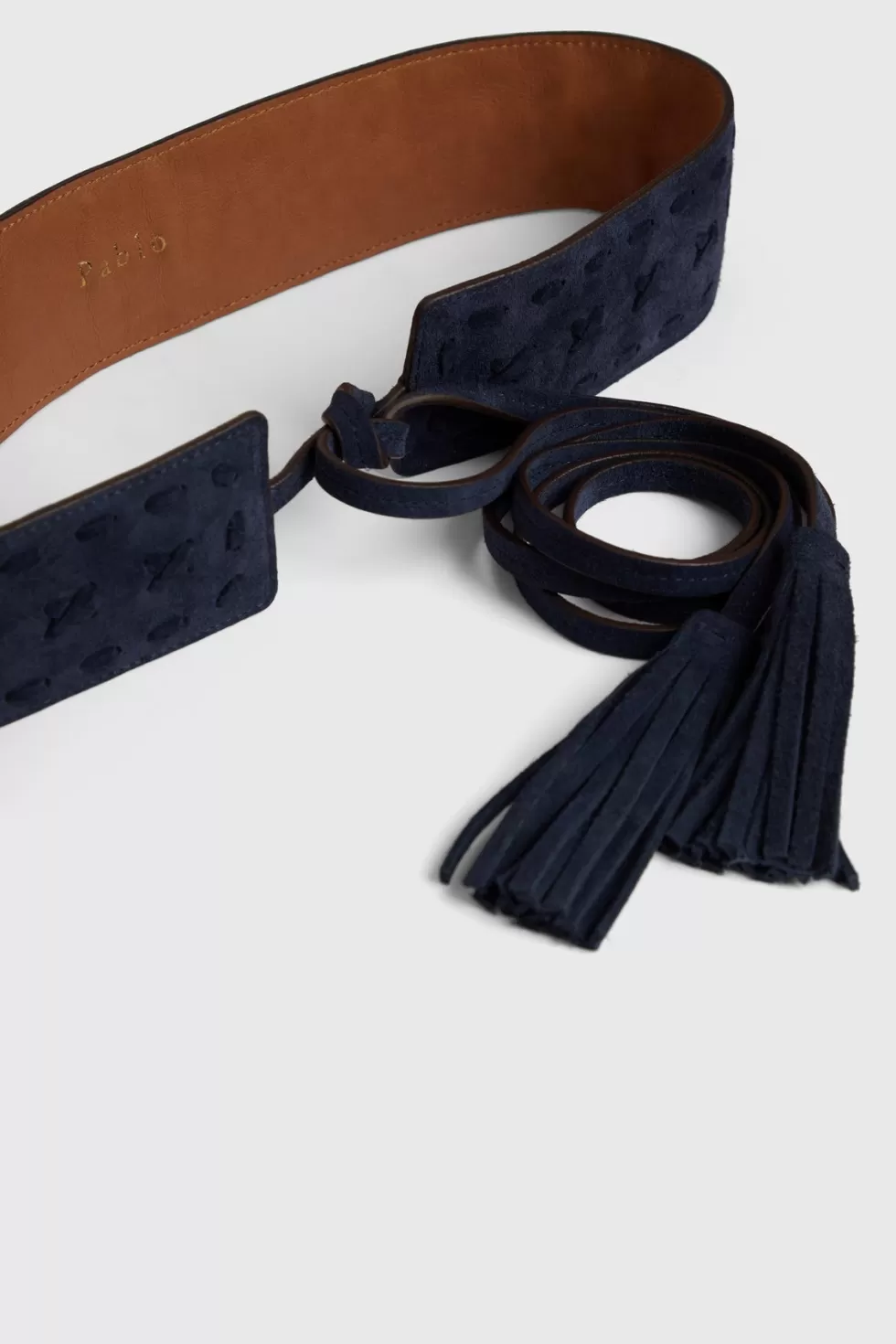 Pablo Accessoires | Shopping De Noël | Ceinture corset en velours à nouer avec tressage décoratif - IRINA