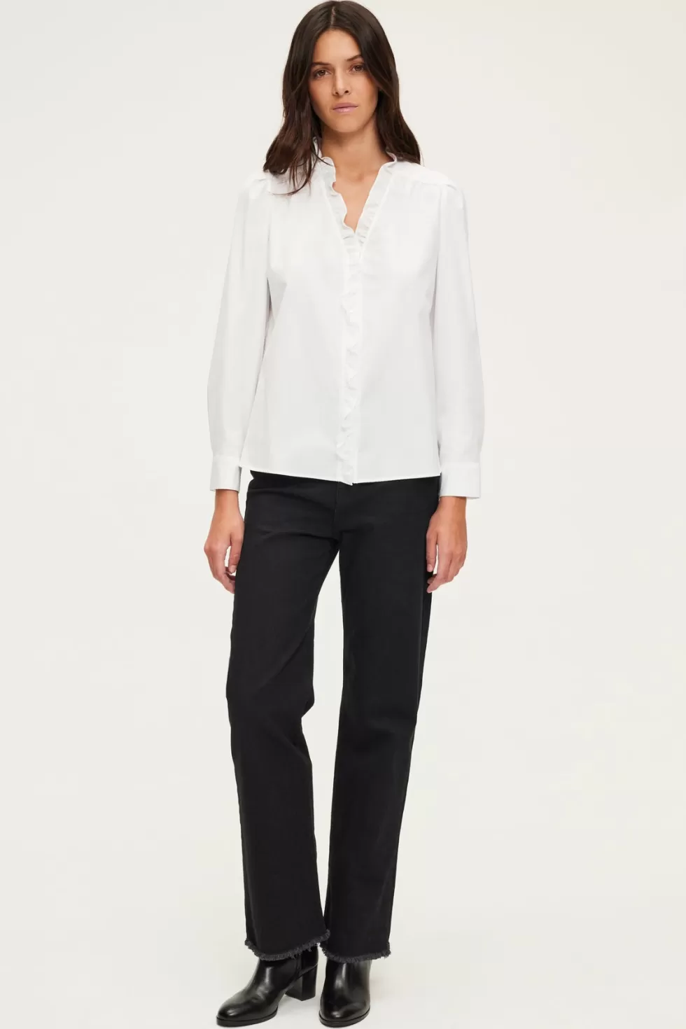Pablo Chemises & Blouses | Party | Chemise en popeline de coton et volants - CALLISTO