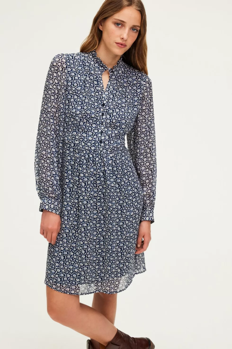 Pablo Robes | Robe courte imprimé floral bicolore - SHANA