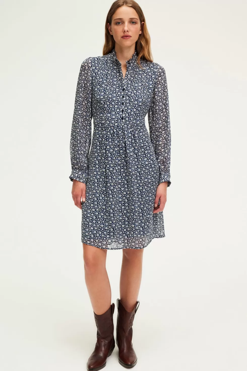 Pablo Robes | Robe courte imprimé floral bicolore - SHANA